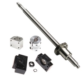 Anti Backlash Ballscrew Kit DSG16H Ballnut Housing + SFU1605-550mm + BK/BF12 End Support + 6.35x10mm Couplers Ball Screw RM1605 Length Approx 21.7 inch with End Machined