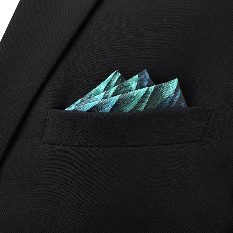 Shlax&Wing único Hombre Seda Pañuelo De Bolsillo Para Azul Geométrico