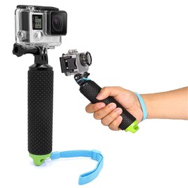 Pack of 2 Waterproof Handler, Waterproof Selfie Stick, Floating Handle Compatible, Removable Non-Slip Hand Buoyancy Bar, for Cameras (Yellow, Green)