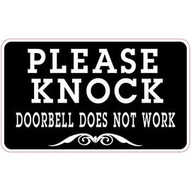 StickerTalk Doorbell Does Not Work Please Knock Magnet, 5 inches by 3 inches