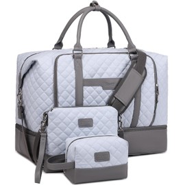 Weekender Bags for Women Overnight Bag with Shoe Compartment and Toiletry Bags Large Travel Duffel Bag Carry On Shoulder Tote with Trolley Sleeve