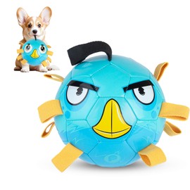 PP PICADOR Dog Toys Soccer Ball, Interactive Dog Balls Puppy Birthday Gifts, Durable Herding Balls for Small Medium Dogs Toy Tug of War(8inch)