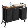 HOOBRO Laundry Sorter 3 Section, Laundry Hamper with Wheels, 3
