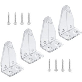 4pcs Hold Down Bracket for 1" Mini Blinds Bottom Rail Hold Clips Clear Plastic with Install Screws