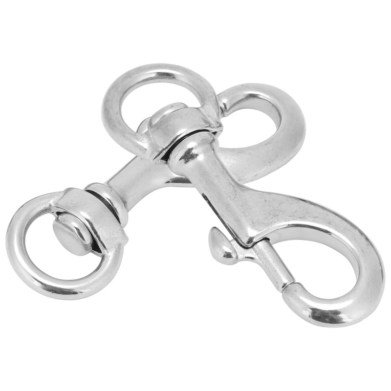 2pcs 80MM Diving 316 Stainless Steel Swivel Eye Snap Hook