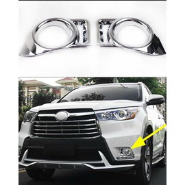 ANUNFRRE Car Accessories Fit for Toyota Highlander 2015 2016 ABS Chrome Front Fog Light Lamp Cover Trim 2PCS（Not Fit 2017 Model）