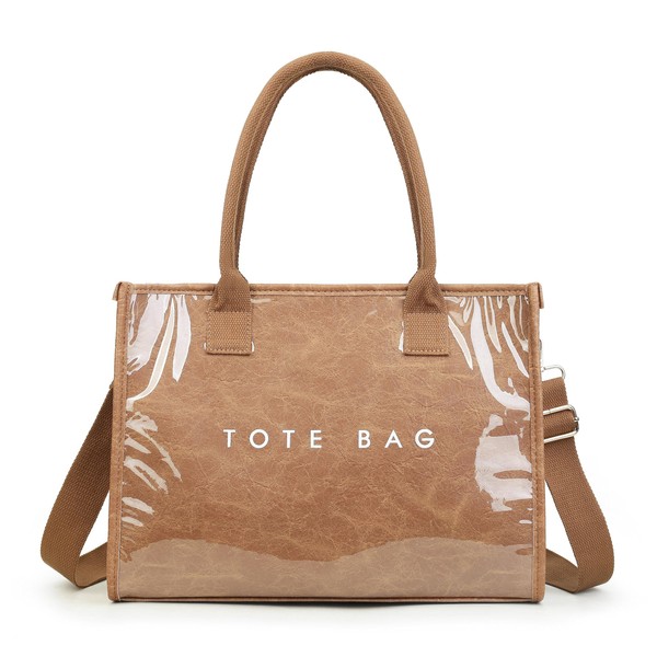 GISMTR PVC Tote Bag for Women Large Letters Print Hobo