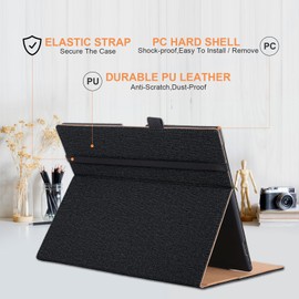 Vakarey For Boox Note Air 4 C Case With Pen Holder,PU Leather Smart Cover For Boox Note Air 3C B/W Folio Case With Hand Strap