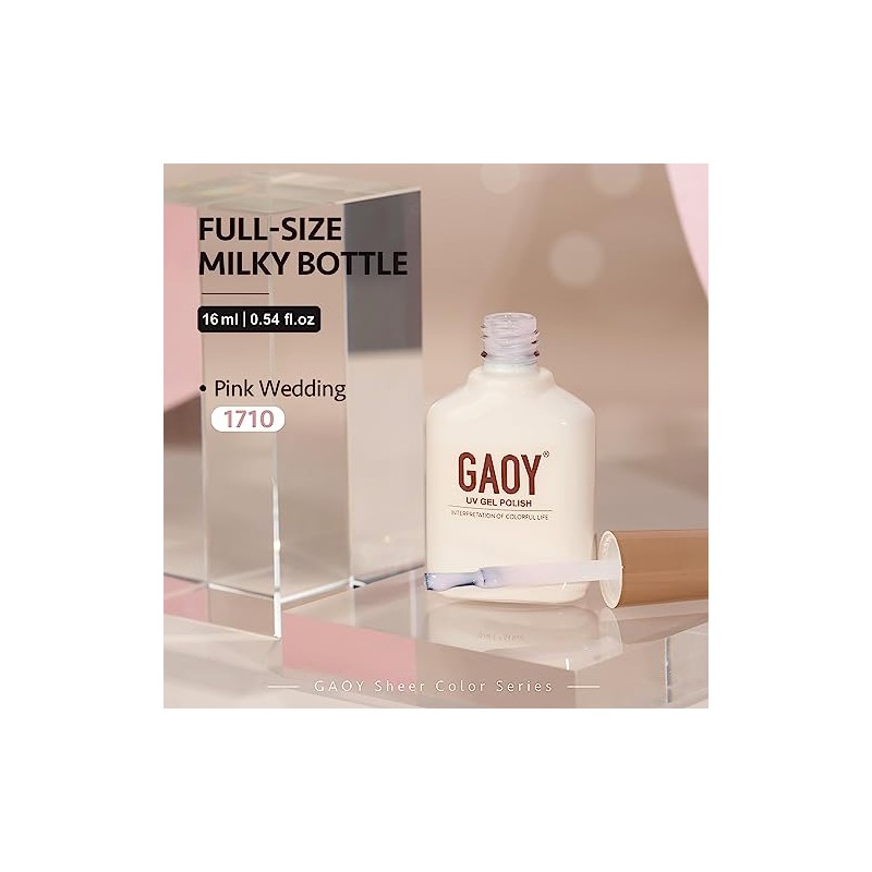 GAOY- Esmalte de uñas en gel Jelly Nude, esmalte en