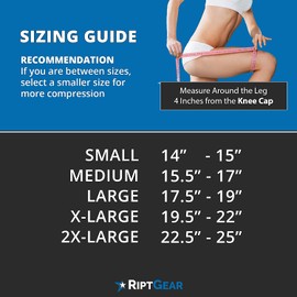 RiptGear Knee Compression Sleeve - Knee Brace for Working Out - Non-Slip Knee Support for Men and Women - Compression for Runners Knee, Arthritis, Running, Knee Pain - Small