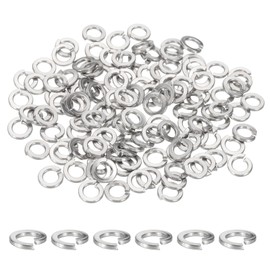 sourcing map 8# Spring Lock Washer, 304 Stainless Steel Split Lock Washers for Screws Bolts Cars Construction Machinery Silver Pack of 120