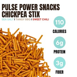 Pulse Power Chickpea Stix - Crunchy Snacks, High Protein, Gluten Free, Non-GMO, Vegan (3 pack, 3 oz) (Variety Pack)