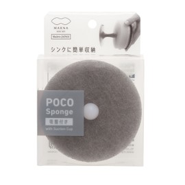 Marna Poco Kitchen Sponge, Suction Cup, Gray