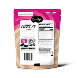 Darrell Lea Soft Australian Licorice, Non-GMO, No Palm Oil, Plant Based, No High Fructose Corn Syrup, Soft & Chewy Licorice Candy, Made in Australia (Original Black, 7 Ounce (Pack of 8))