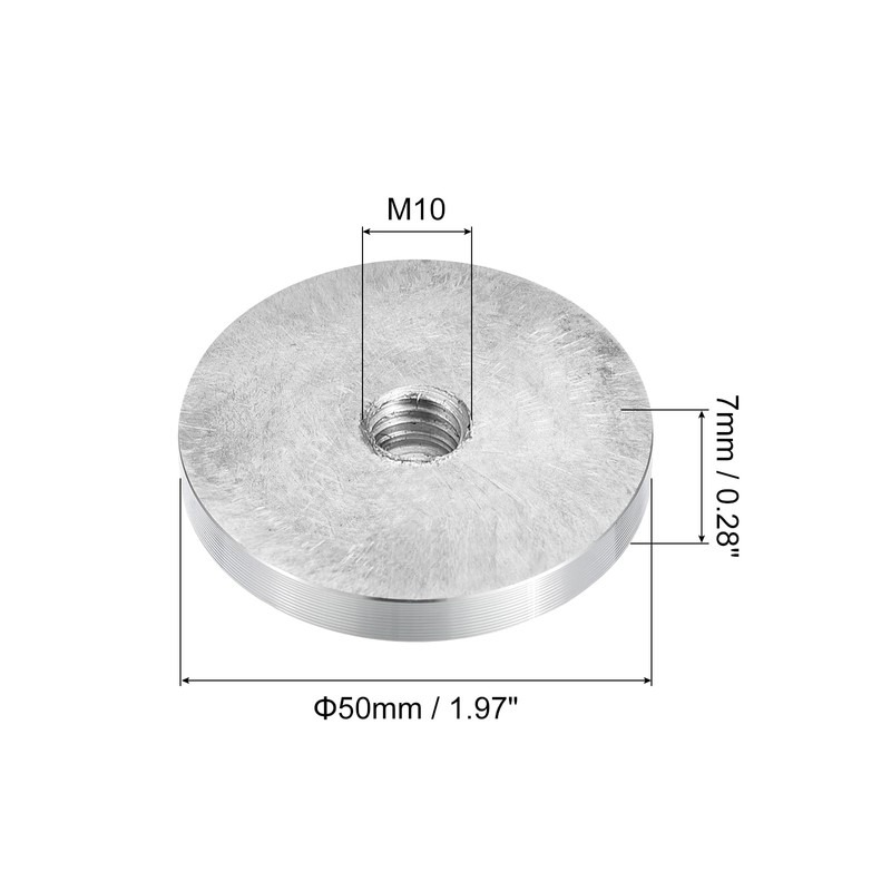sourcing map M10 Thread 50 mm Diameter Round Shape Aluminium