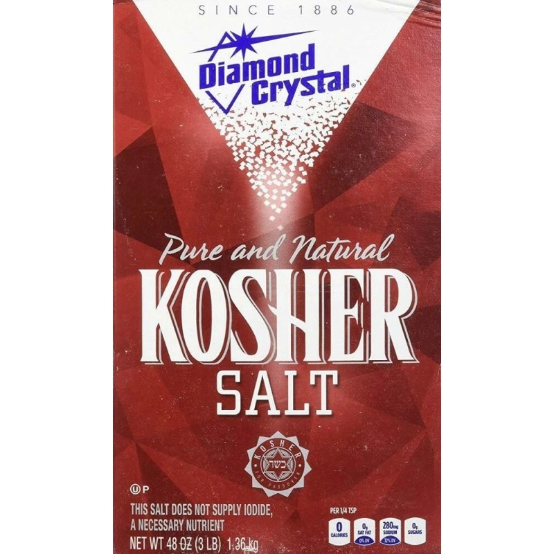 Diamond Crystal Pure and Natural Kosher Salt, 48 oz