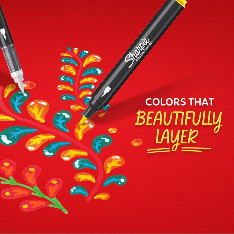Sharpie Creative Markers, Combo Pack, Water-Based Acrylic, Bullet & Brush