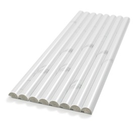 Tilingview 10-Pcs Peel and Stick Tile Edge Trim, 12in Self-Adhesive Tile Edging Decorative Pencil Tile, PVC Molding Tile Trim for Backsplash (White Marble)