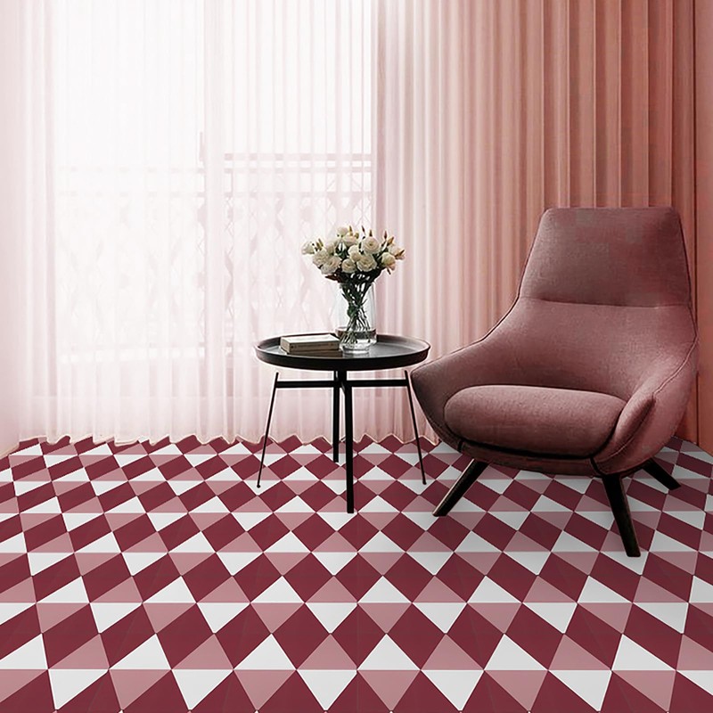 Alow Peel and Stick Floor Tile,Self-Adhsive Vinyl Flooring,Red Peel and
