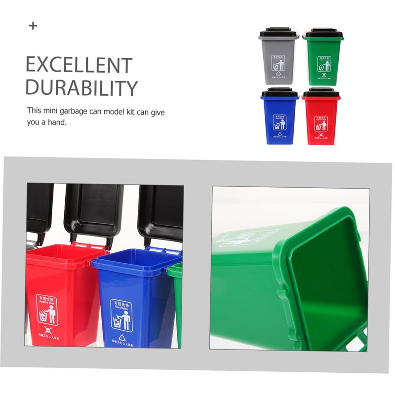 Hohopeti Miniature Garbage Can Model Educational Thickened Desktop Waste Bin