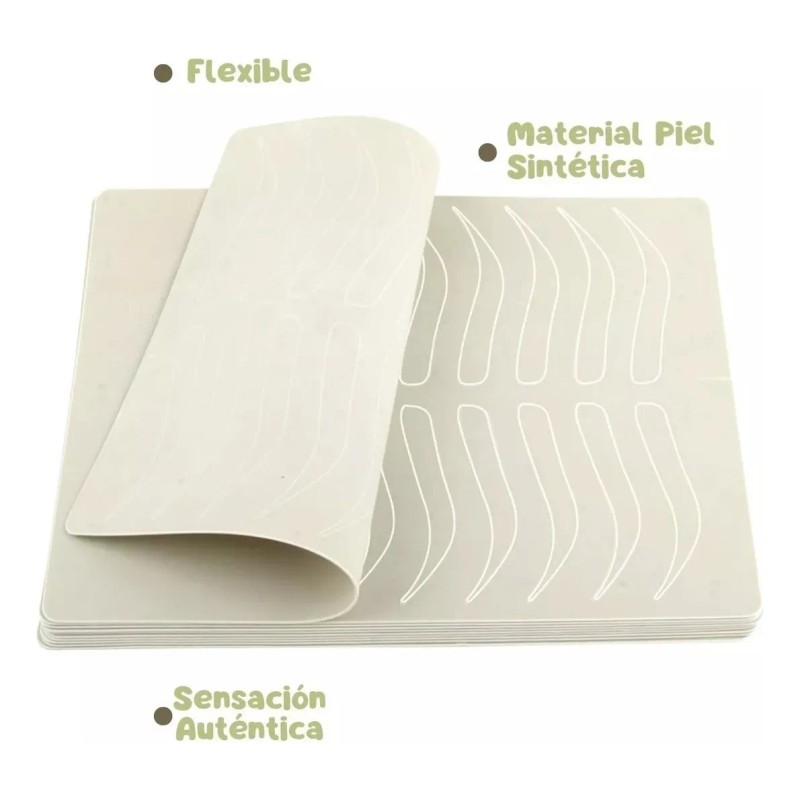 10 Piel Sintética Práctica Microblading Diseño Ceja Sintinta