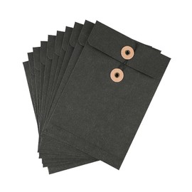 10 Pack Vintage Kraft Paper Envelope with String Closure Kraft Paper File Folders Document Organizer Pocket Envelope for Invitations Greeting Cards Letters Postcard Bills Organizer