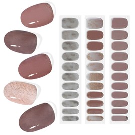 MISS MODA Gel Nail Stickers, Curing Type, Last 2 Weeks, Easy Off, Stick On, Salon Grade 3D Feel, Starter Kit, Just Stick On, 33 Tips, Configuration, Cherry Blossom Day