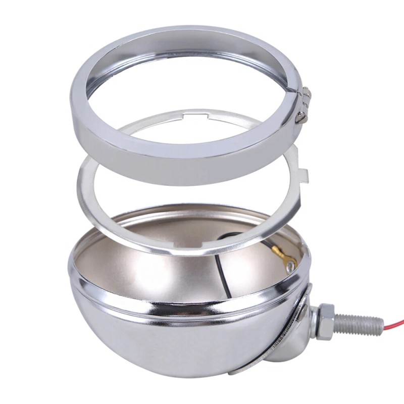OUMURS Chrome 4.5" Spot Passing Fog Lights Lamps Housing Bucket