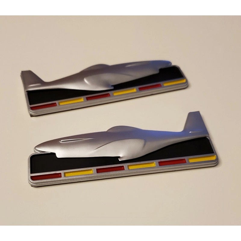 Mustang 2x Mustang Roush P-51 Jet Side Fender Emblem Badge