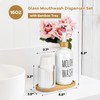 Glass Mouthwash Dispenser with Cup Holder - 16 oz Pump