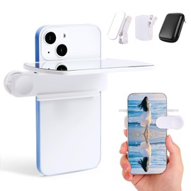 Weseecase Clip Reflection Mirror for Phone Back Camera-Capture Stunning Reflections Instantly,Smartphone Camera Mirror Reflection Clip Kit,Selfie Mirror Clip Reflection Mirror (White)