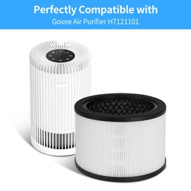 Breabetter 2-Pack H7121101 Replacement Filter Compatible with Govee Purifier H7121, High-Efficiency Activated Carbon + Pre-Filters
