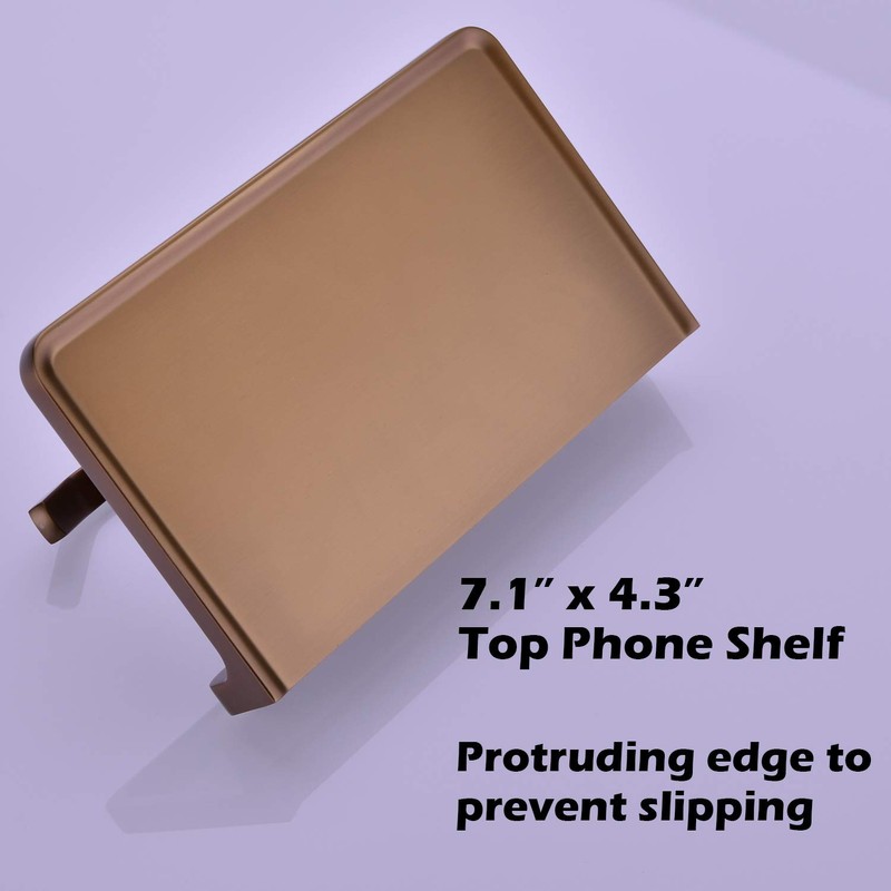 TRUSTMI Toilet Paper Holder with Phone Shelf, Bronze Bathroom Accessories