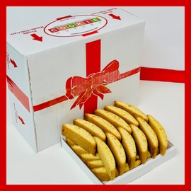 1 lb of Delicious Anisette Biscotti packed in Classic Gift Box. A slow baked traditional Italian biscotti flavored with anise. Great for a gift, coffee break or an anytime snack!