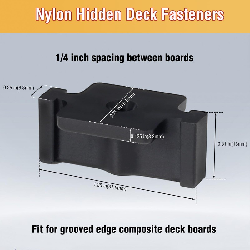 ManCoda Hidden Deck Fasteners for Composite Decking Board, Universal Hidden