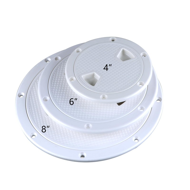 White Boat Hatch 8 Inch Round Non Slip Inspection Hatch