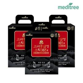 Meditree 메디트리 고려 홍삼정 365 스틱 3박스 300포 대용량 원액 진액 액기스 농축액 추출액 Meditree Red Ginseng Extract 365 Sticks 3 Boxes 300 Packs Large Capacity Concentrated Extract Essence