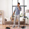 Long Handle Broom with Upright Standing Dustpan Combo for Office