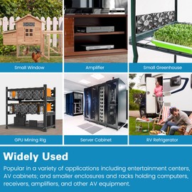 GDSTIME Big Airflow 3 x 120mm Fans DC 12V Powered Fan with AC 110V - 240V Speed Control, Cabinet Chassis Cooling Fan, Server Workstation Cooling Fan