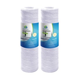 CFS – 2 Pack String Wound Sediment Water Filter Cartridges – Remove Bad Taste & Odor – Whole House Replacement Water Filter Cartridge – 5 Micron – 2.5" x 10" – White