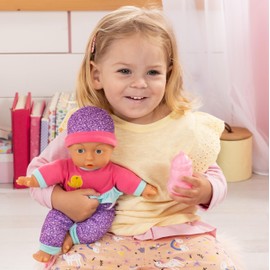 Bayer Design 93003AA Baby Doll Soft Body with Dummy and Bottle 30 cm Pink