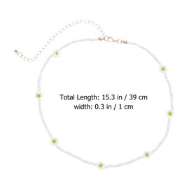 Holibanna Boho Bead Choker Boho Choker Necklace Daisy Necklace Hawaiian Boho Summer Beach Choker Necklace for Women Girls
