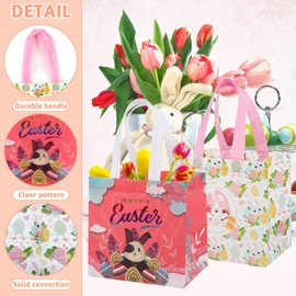 CIYIN Easter Gift Bags, Pack of 12 Easter Bags with Handles, Easter Bags for Filling, Multifunctional Non-Woven Easter Bags for Wrapping Gifts, Egg Hunt, Party Accessories