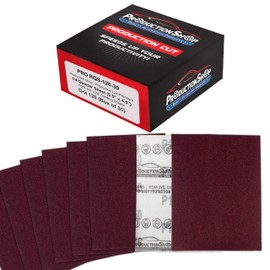ProductionShop Premium Red 120 Grit 1/4 Sheet Size Red Sanding Sheets, Box of 30 - Hook & Loop Backing Sandpaper, Medium-Cut Abrasive - Fits Palm Sanders, Hand Sanding Blocks - Woodworking, Auto Paint