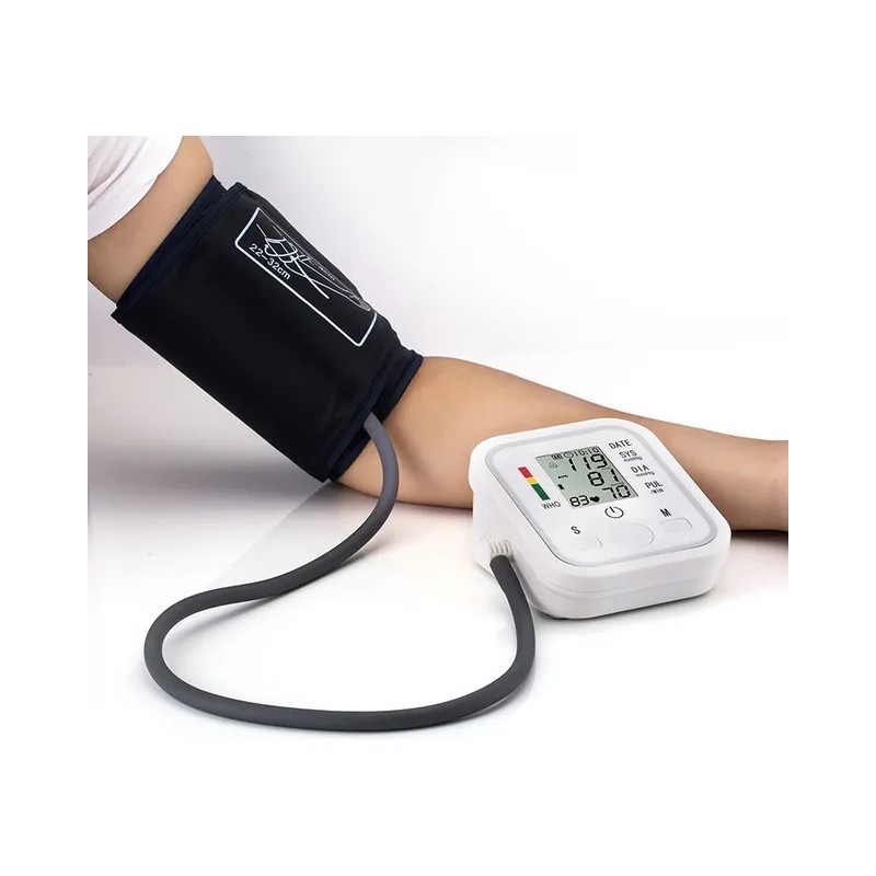 Baumanómetro Digital De Brazo Medidor Presión Arterial Pulso Color Blanco