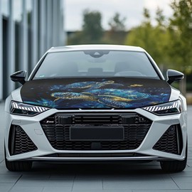 Mumeson Sea Turtles Car Hood Cover Stretch Protector Stretch Polyester Car Hood Cover Universal Auto Hood Decorative Accessories Easy Installation for Most SUV Sedans Pickup Trucks