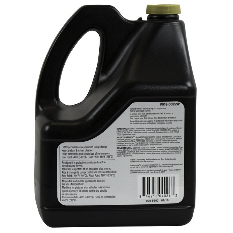 Powermate Px P018-0085SP 100% Full Synthetic Air Compressor Oil,