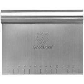 GoodBake Dough Card, Large, 22 x 12.5 cm, High-Quality Dough Scraper / Dough Cutter Made of Stainless Steel, Ideal for Bread Dough, Fondant and for Processing & Decorating Cakes
