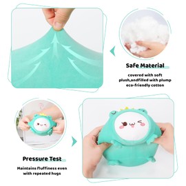 AIXINI Cute Cat Frog Plush Pillow 8” Kitten Froggy Stuffed Animal, Soft Kawaii Cat Plushie with Frog Outfit Costume, Hugging Plush Squishy Pillow Toy Gifts for Kids