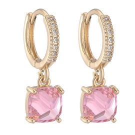 TPSEWXL Gold Teardrop Diamond Dangle Hoop Earrings For Women 14k Square huggie Earrings for Mother Friend Wife Statement Earrings Dainty Jewelry Present for Birthday Christmas